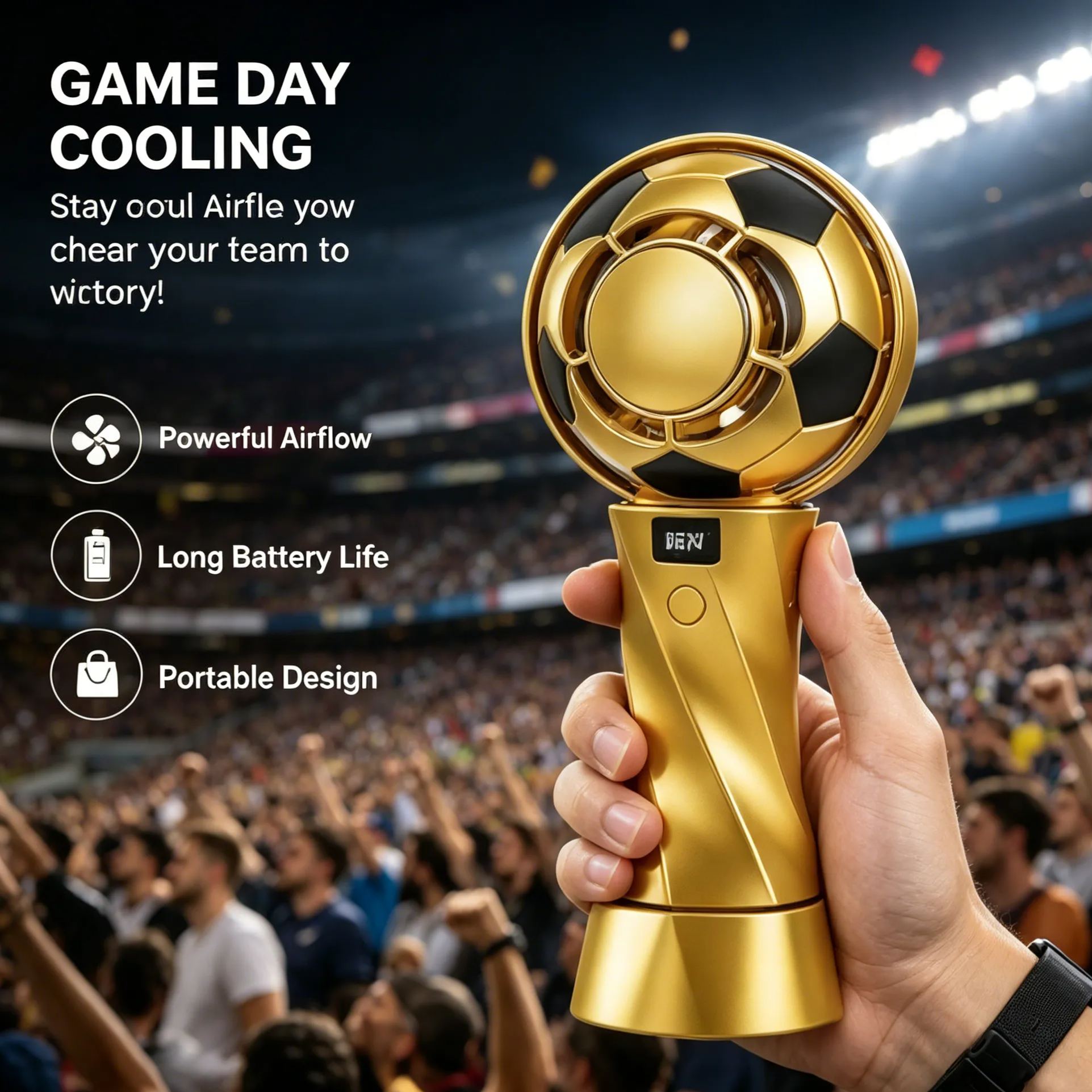 Soccer Ball Portable Fan – Stay Cool Anywhere ⚽