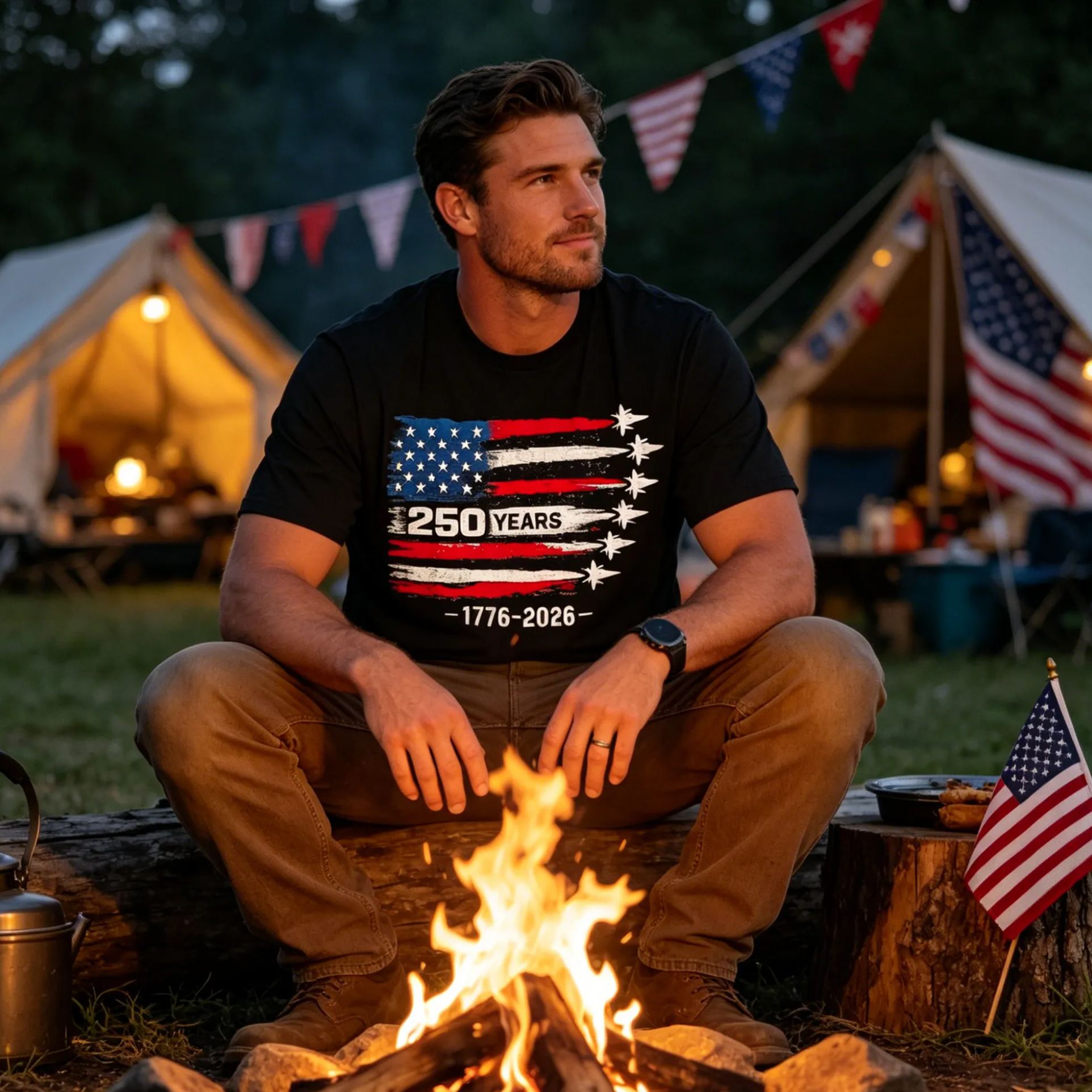 250 Years American 1776 2026 250th 4th July Independence Day T-Shirt
