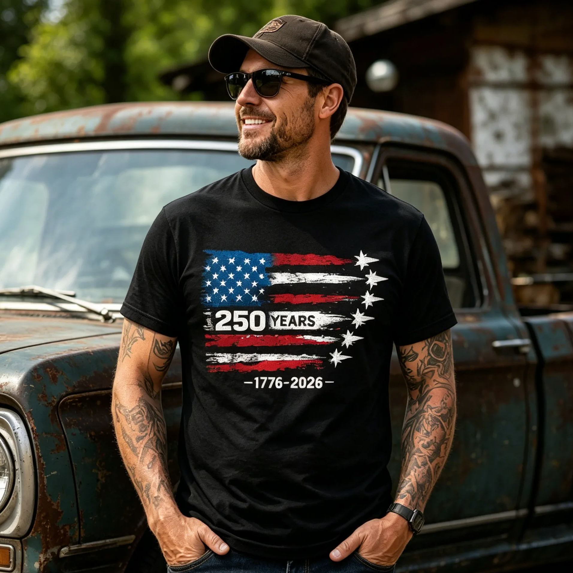 250 Years American 1776 2026 250th 4th July Independence Day T-Shirt