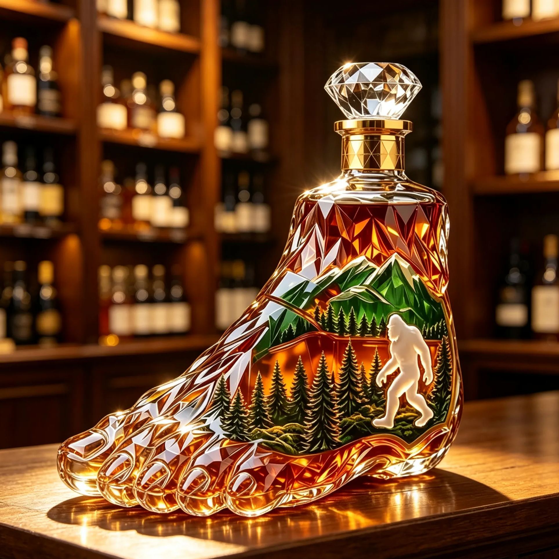 Bigfoot Foot Crystal Whisky Bottle
