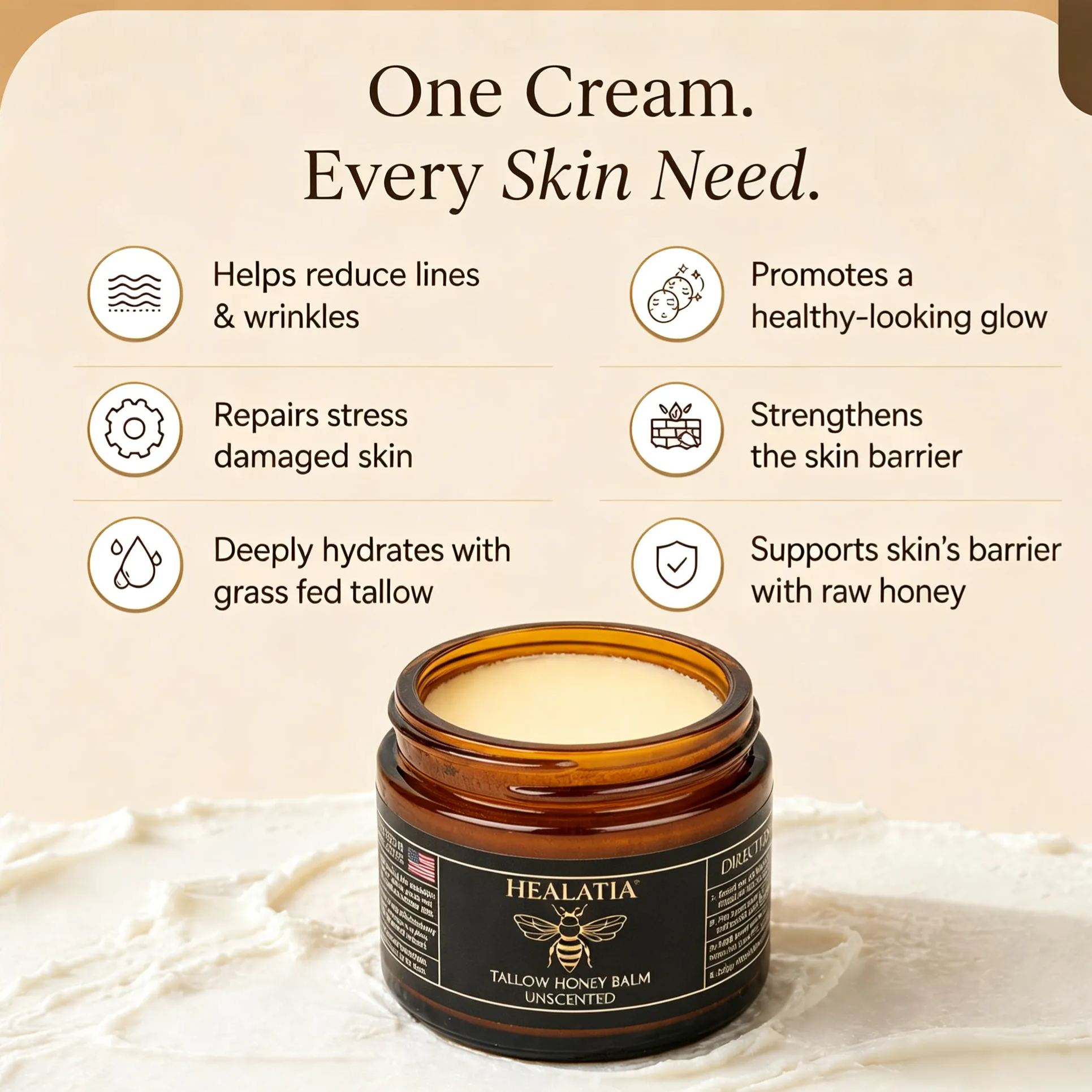 Honey Tallow Balm – Simple, Deep Moisture for Face & Body