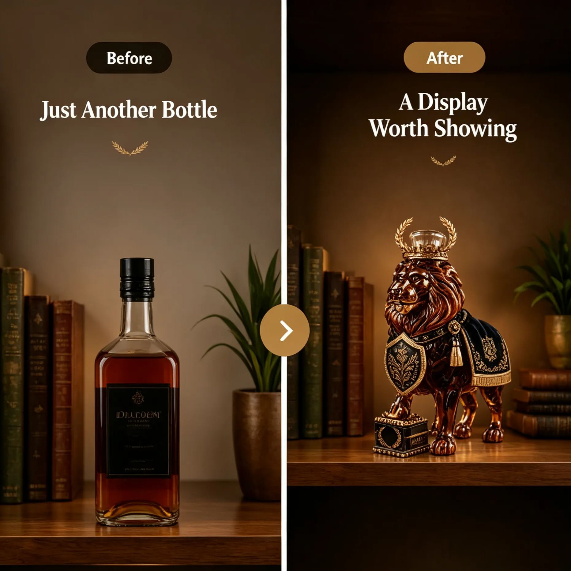 Lion Design Whiskey Bottle – A Unique Gift for Whiskey Lovers, Collectors & Special Moments