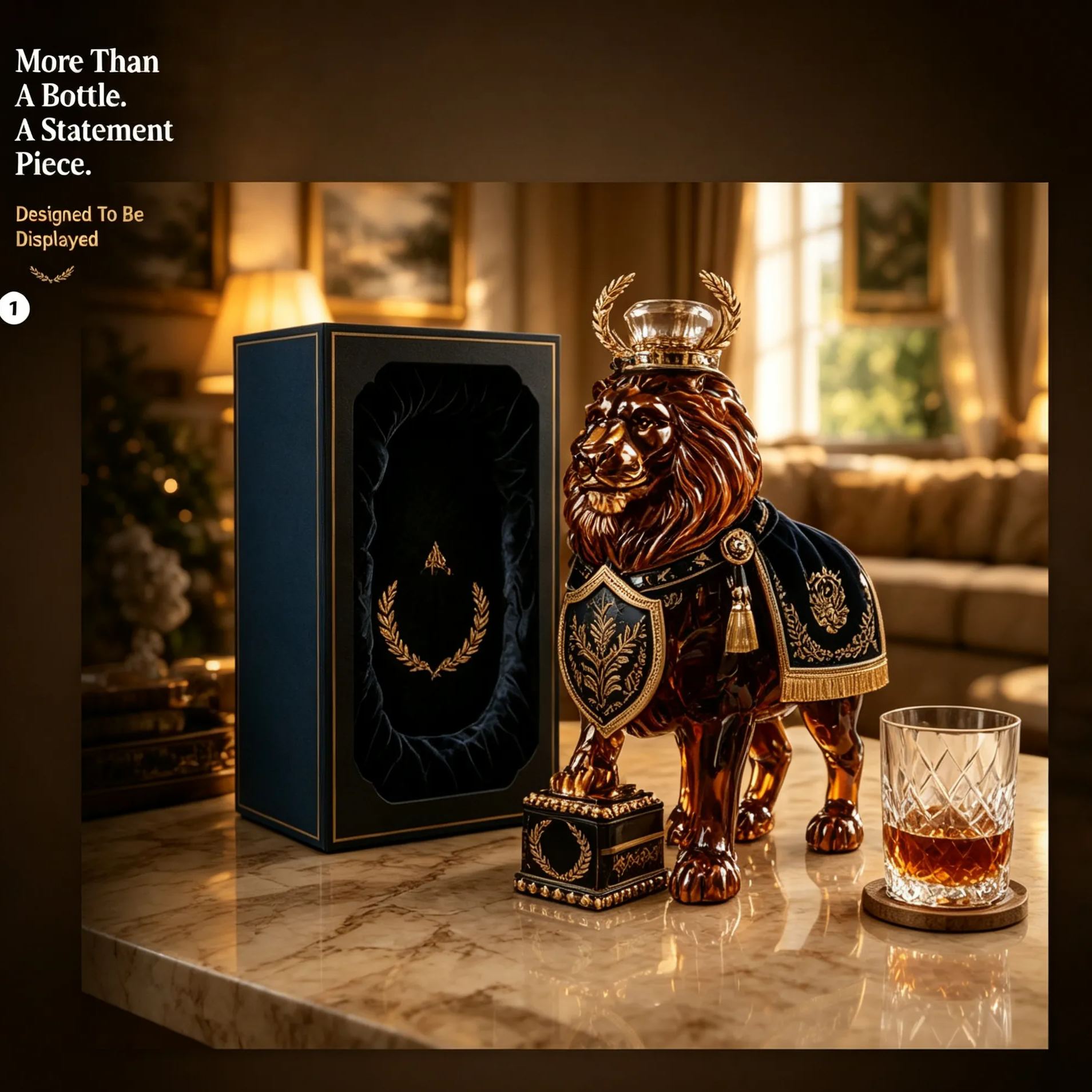 Lion Design Whiskey Bottle – A Unique Gift for Whiskey Lovers, Collectors & Special Moments