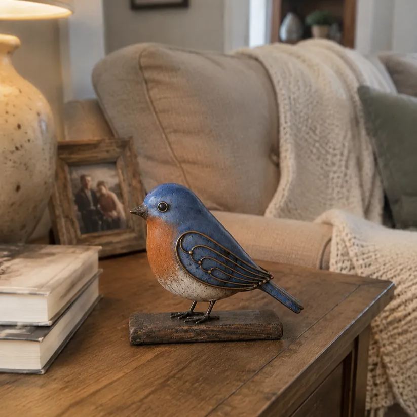 Rustic Songbird Figurines – Meaningful Cardinal, Bluebird & Chickadee Home Decor Gifts
