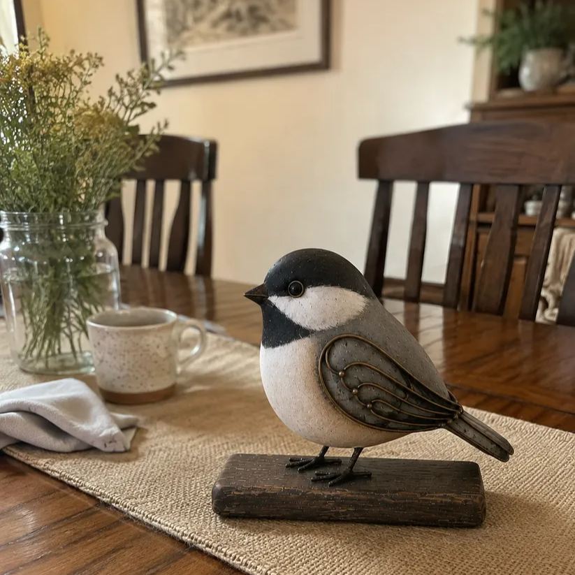 Rustic Songbird Figurines – Meaningful Cardinal, Bluebird & Chickadee Home Decor Gifts