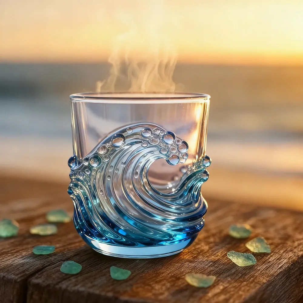 🎄Christmas Best Gifts🔥 Unique Handcrafted Sea Glass Ocean Wave Mug