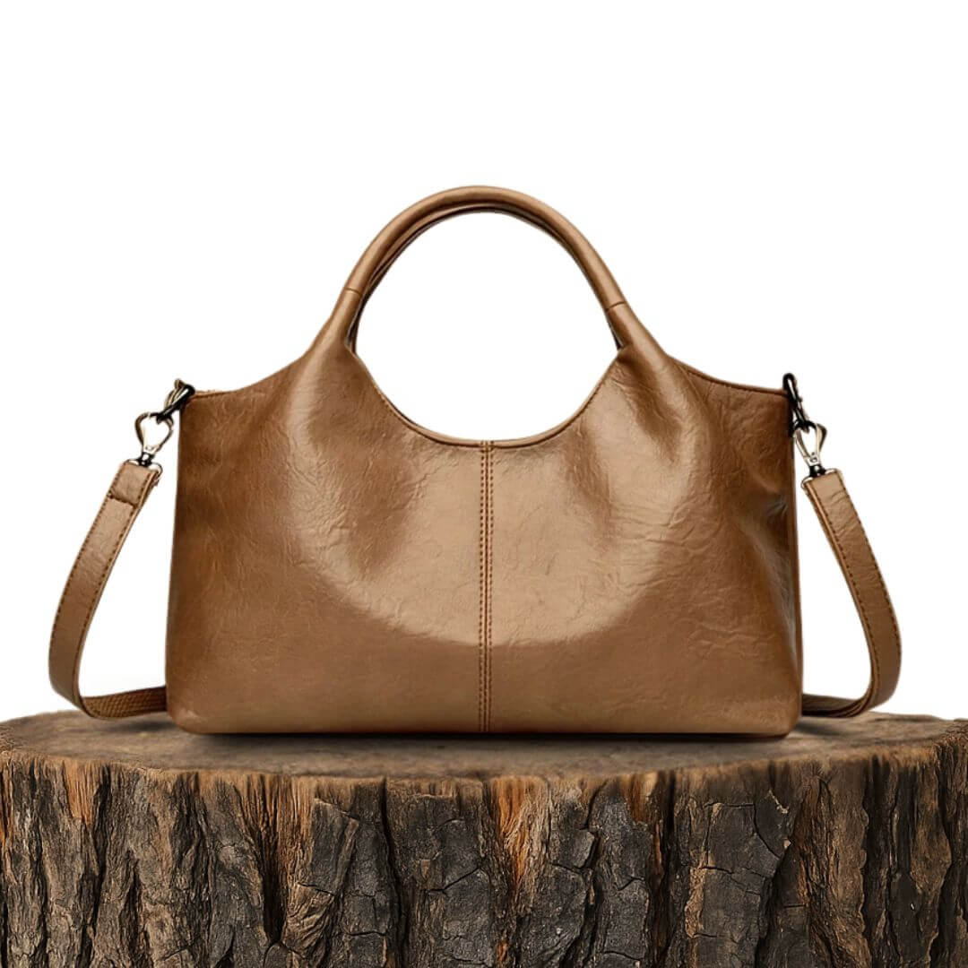 Crescent-Shaped Soft Leather Elegant Commuter Shoulder Bag