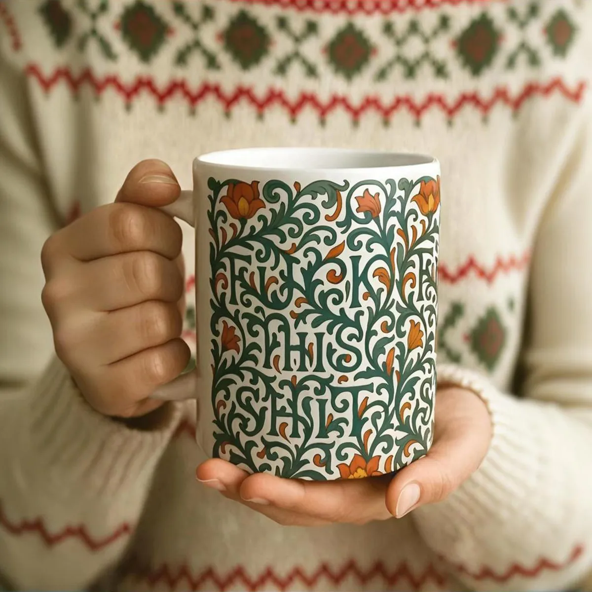 💖Vintage Floral "FU*k This SH*t" Hidden Message Mug – The Classy Way to Vent
