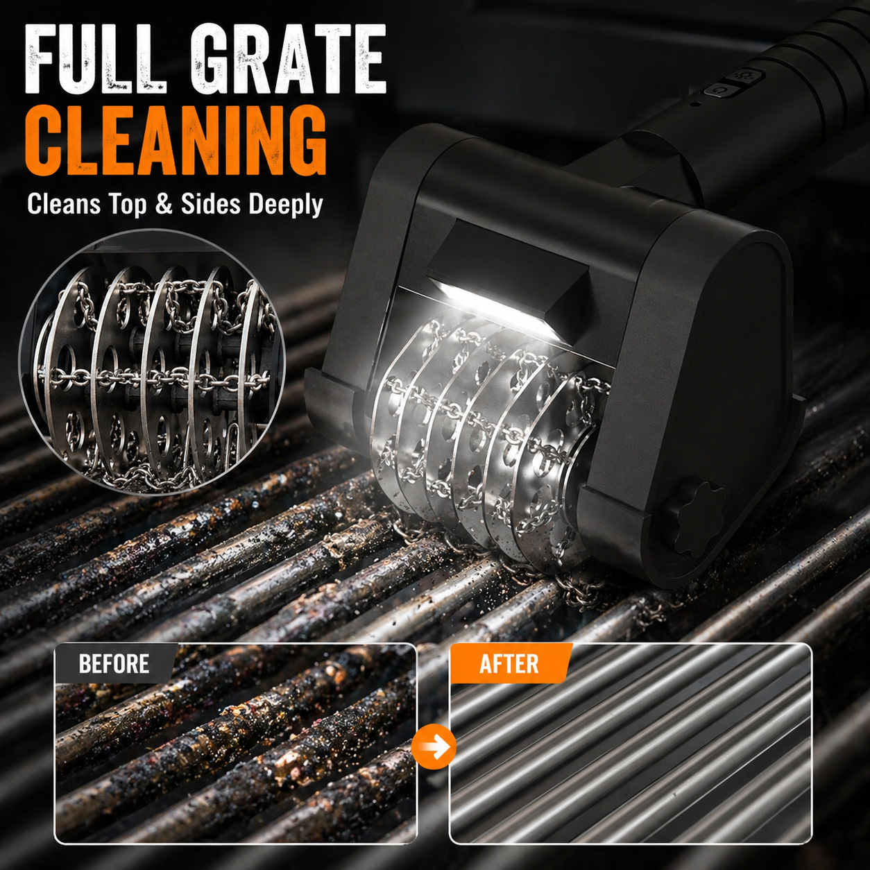 🔥 Bristle-Free Electric Grill Cleaning Brush