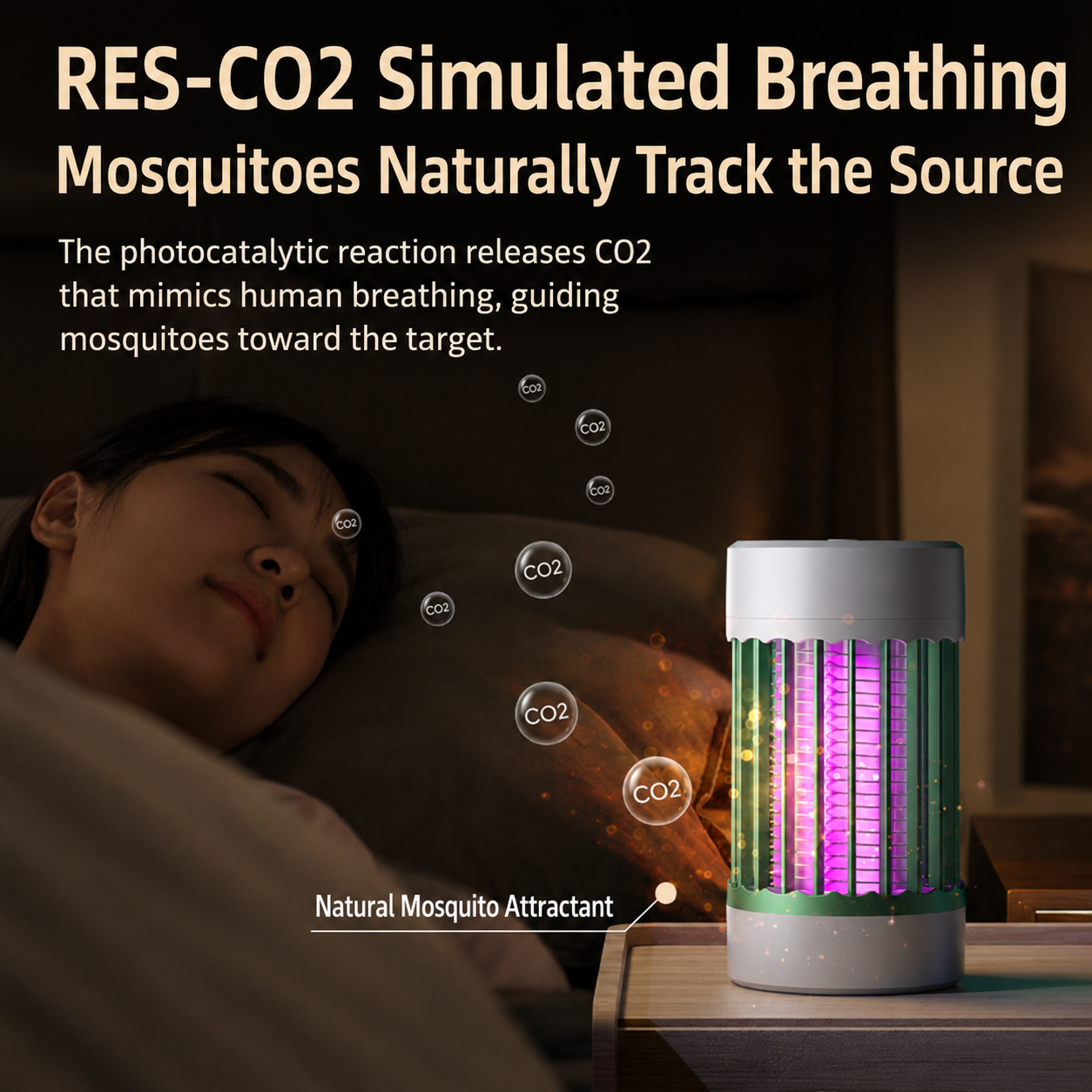 3-in-1 Rechargeable Mosquito Killer Lamp – UV Light, CO2 Lure & 4000V Electric Grid