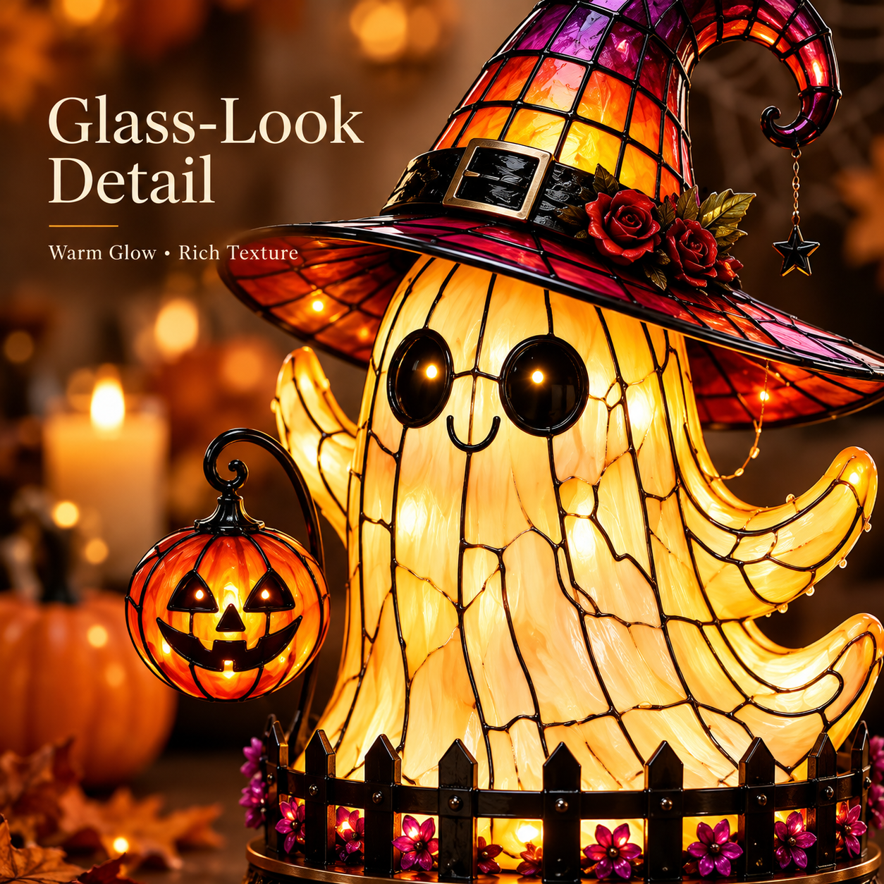 🎃 Glowing Halloween Glass Character Lamp