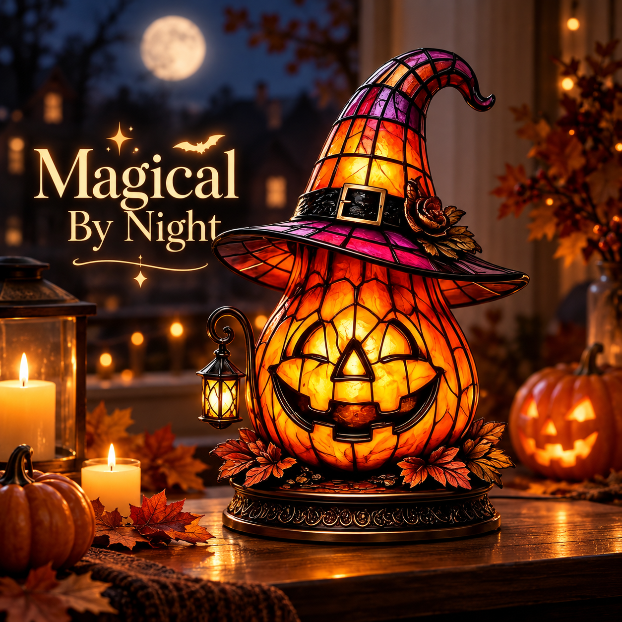 🎃 Glowing Halloween Glass Character Lamp