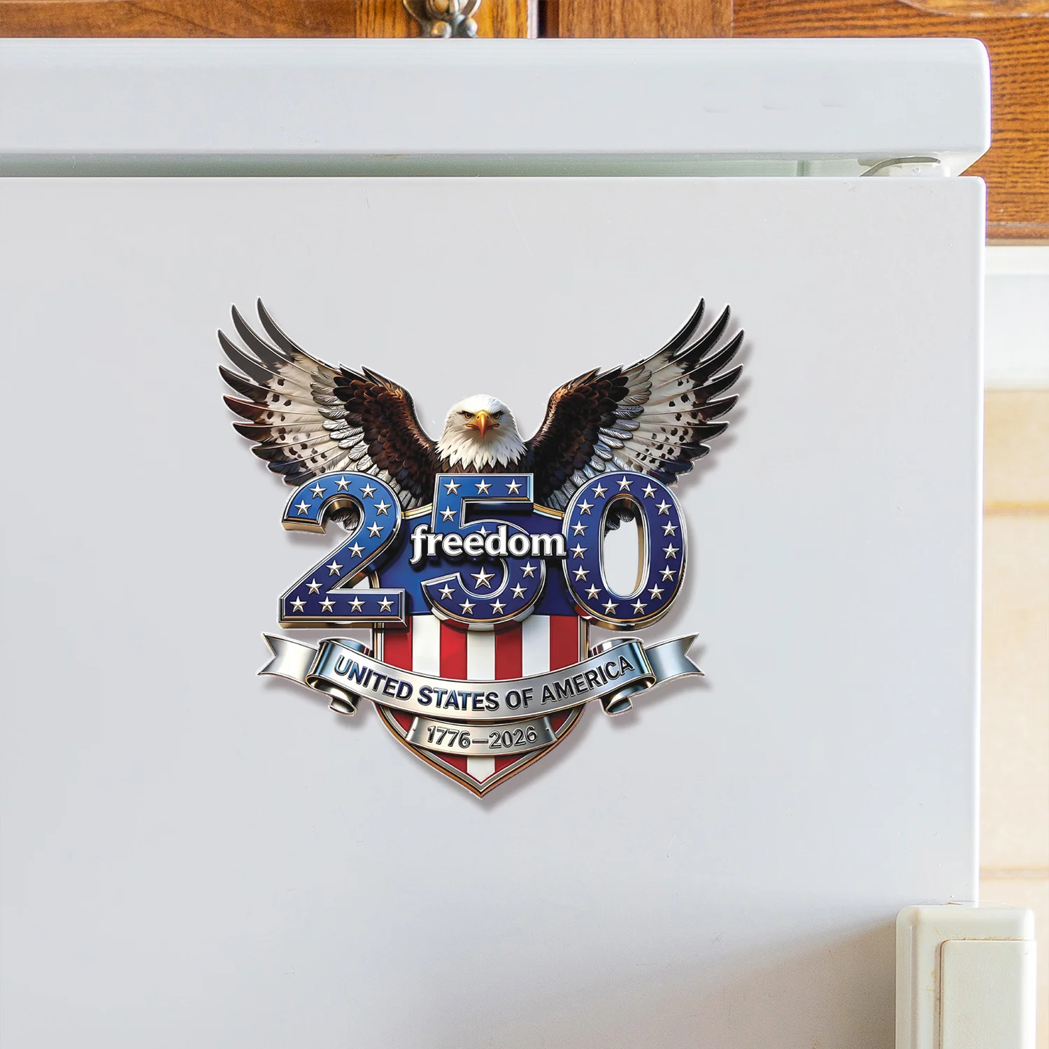 USA 250 Years Anniversary Fridge Magnet, Freedom Eagle 1776–2026 Magnet, Patriotic 4th of July Magnet