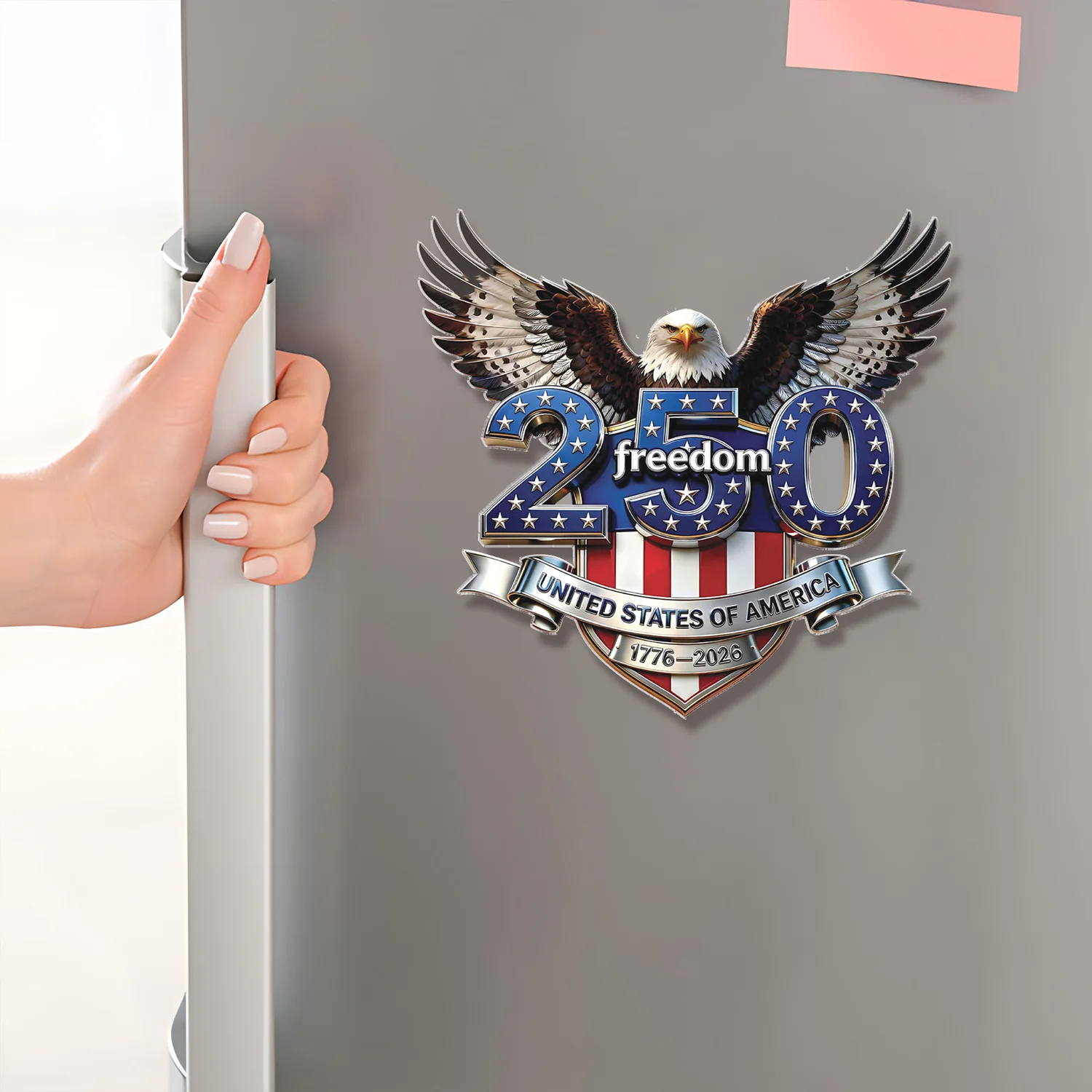 USA 250 Years Anniversary Fridge Magnet, Freedom Eagle 1776–2026 Magnet, Patriotic 4th of July Magnet