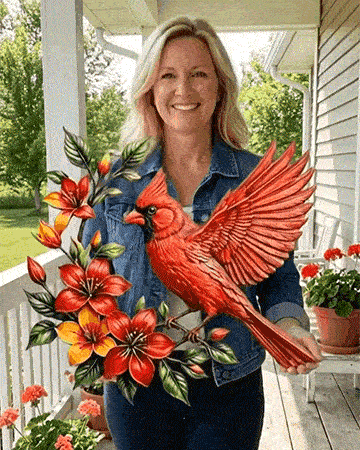 🔥Cardinal Bloom Metal Wall Art