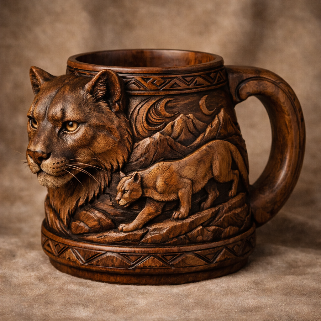 Carved Animal Mug Collection