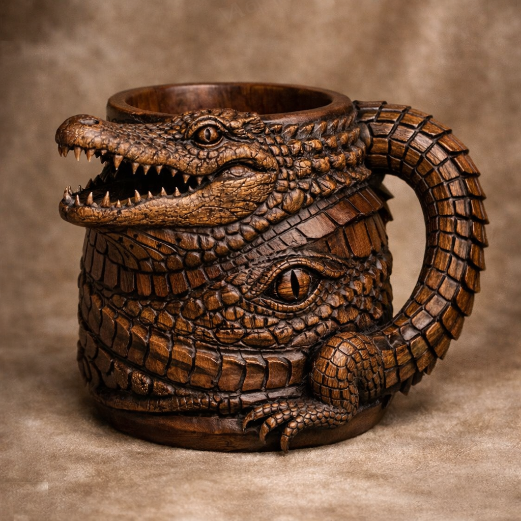 Carved Animal Mug Collection