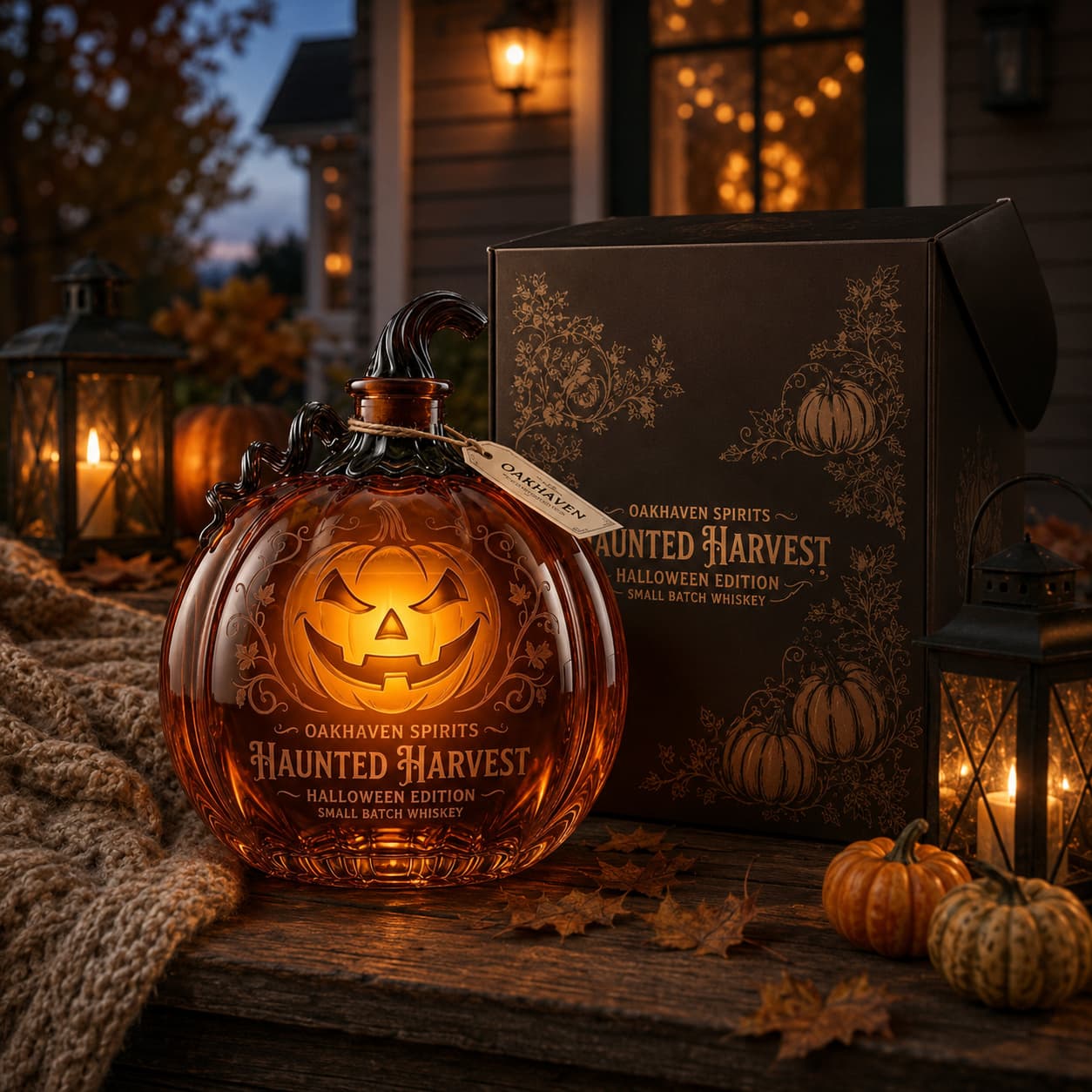 🎃Pumpkin Jack‑o’‑Lantern Whiskey Decanter