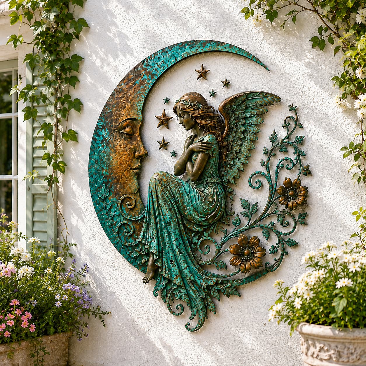 ⏰ LAST DAY 50% OFF - 🌙Metal Crescent Moon Wall Art - A Timeless Garden Accent Inspired by Nature