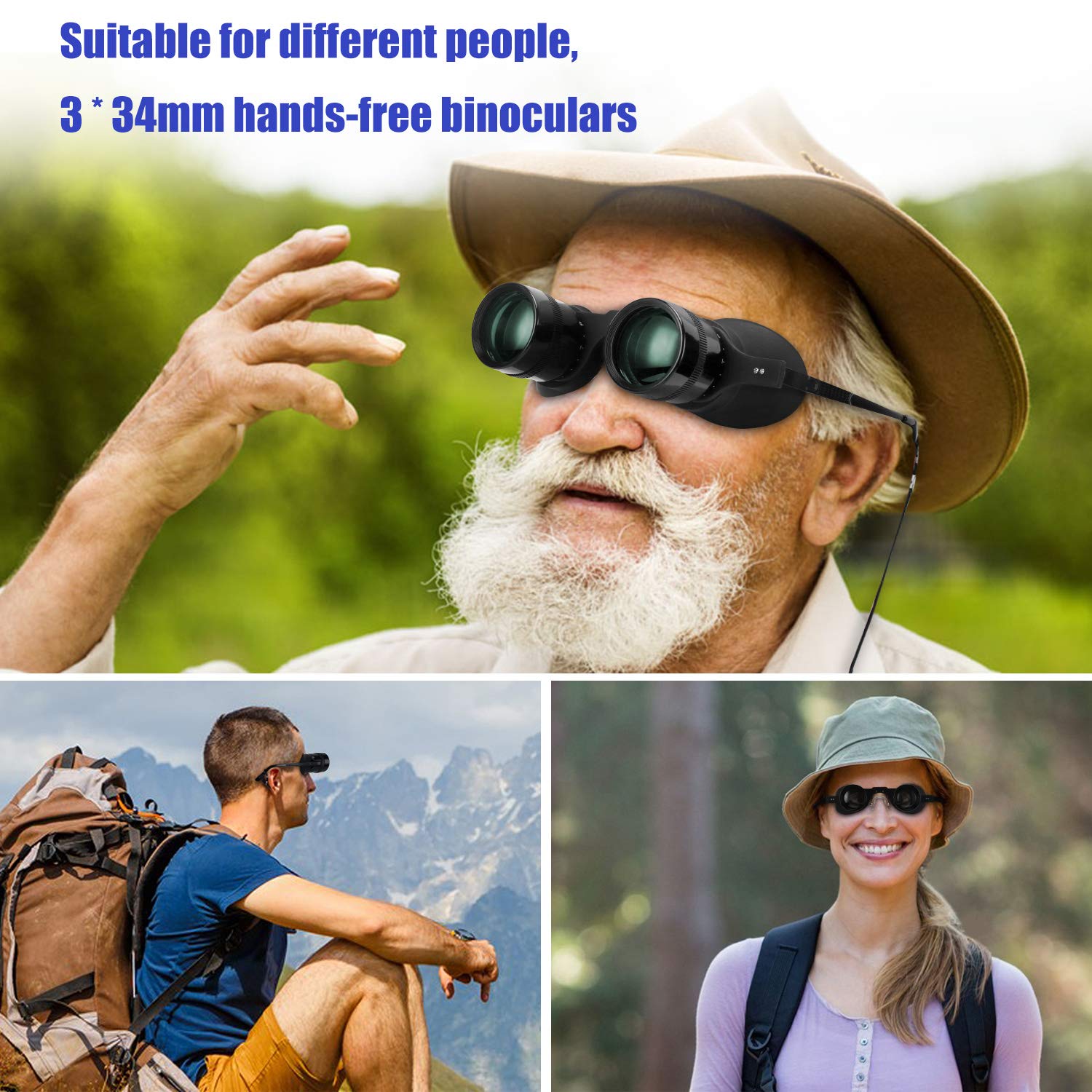 Hands-Free Binocular Glasses for Bird Watching & Fishing