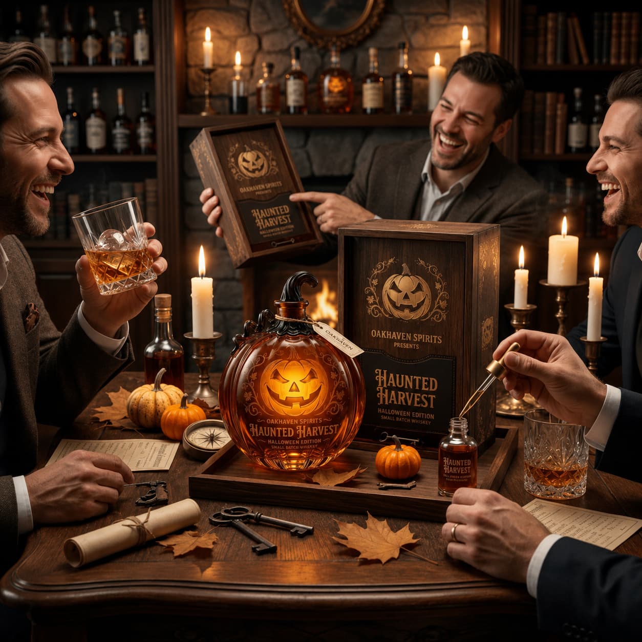 🎃Pumpkin Jack‑o’‑Lantern Whiskey Decanter