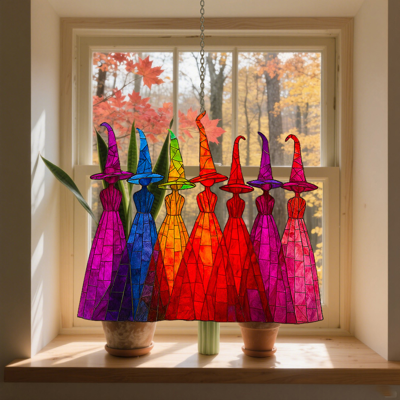 Rainbow Witch Sun Catcher