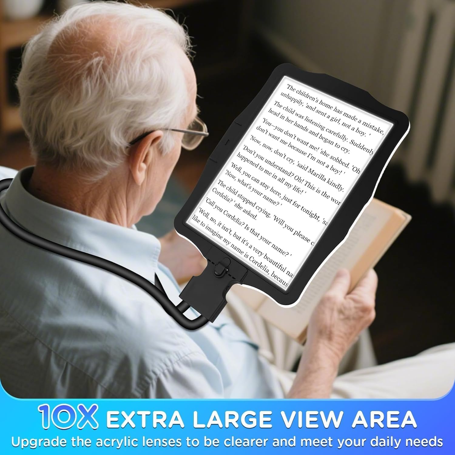 🔍Hands-Free Magnifying Glass With LED Light