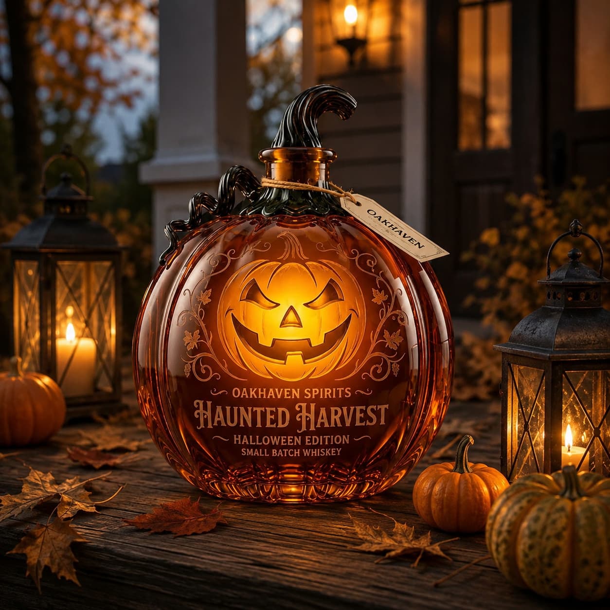🎃Pumpkin Jack‑o’‑Lantern Whiskey Decanter