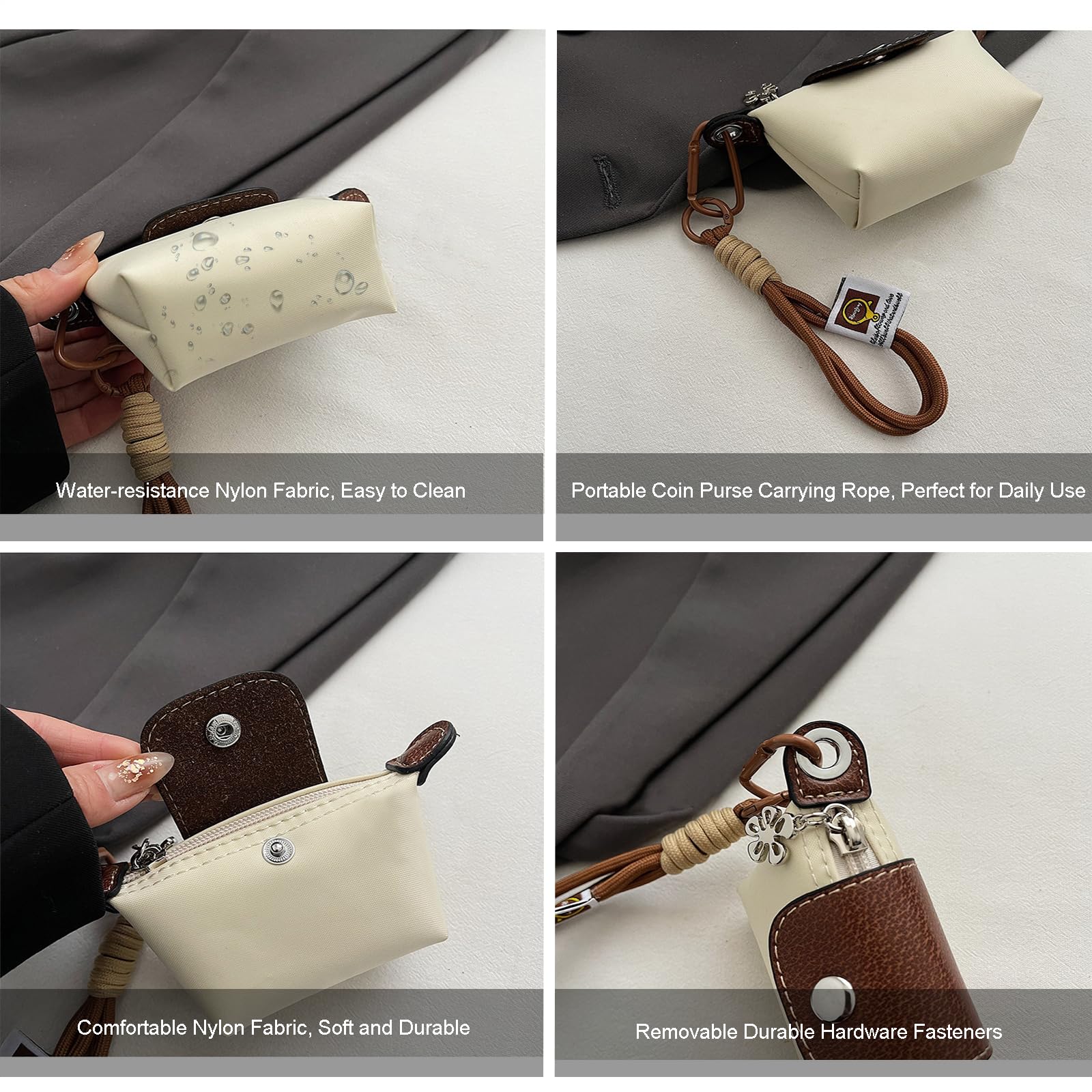 Dumpling Bag Detachable Nylon Wrist Strap Coin Purse