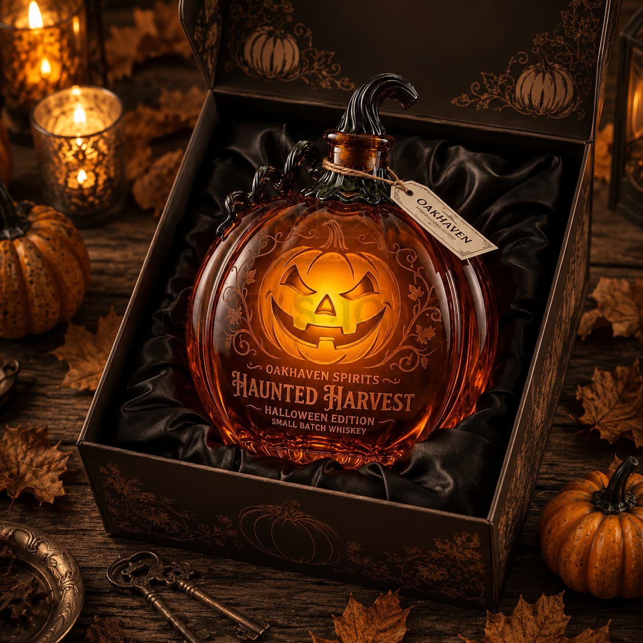 🎃Pumpkin Jack‑o’‑Lantern Whiskey Decanter