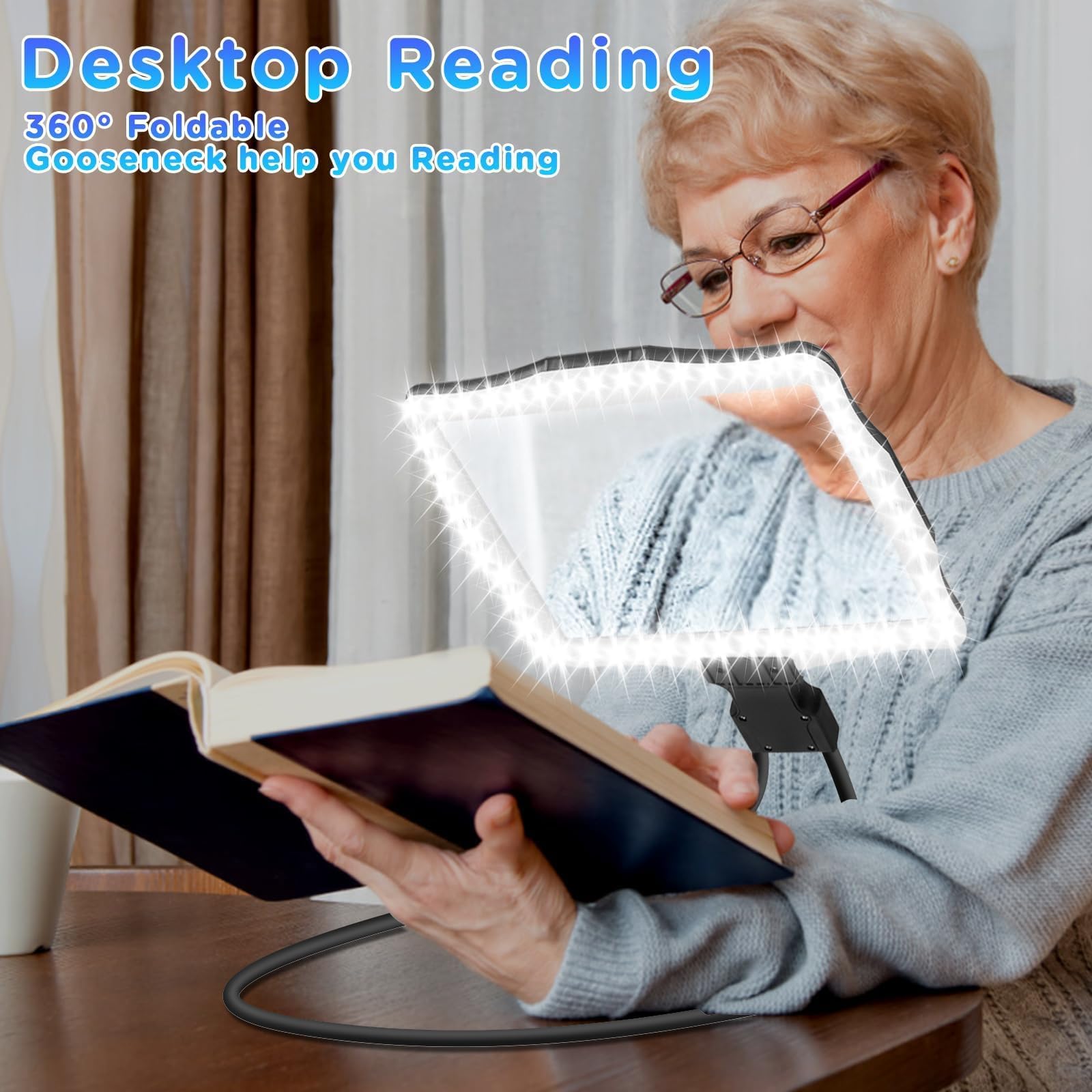 🔍Hands-Free Magnifying Glass With LED Light