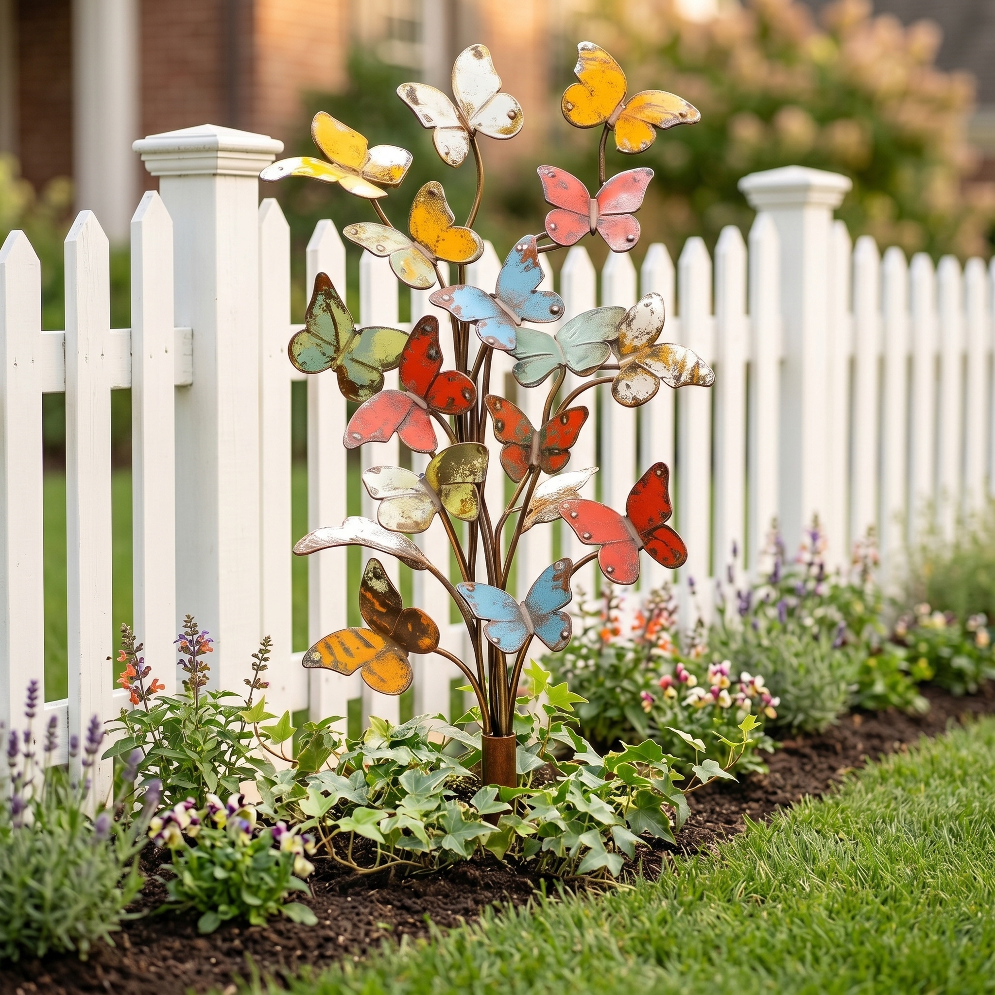 🦋 3D Multicolored Metal Butterfly Garden Stake