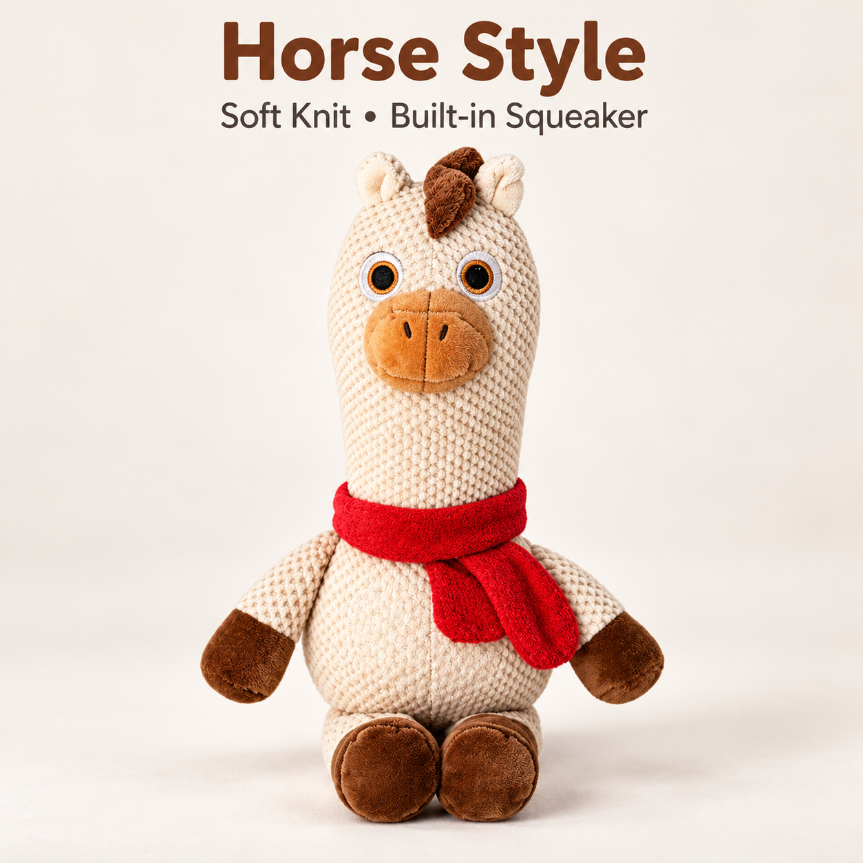 Reinforced Plush Dog Toy – Big-Head Squeaky Christmas Buddy