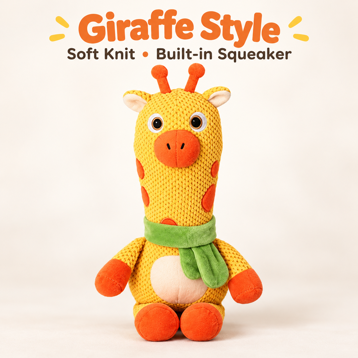 Reinforced Plush Dog Toy – Big-Head Squeaky Christmas Buddy