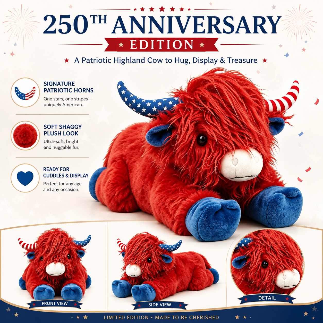 250th Anniversary Highland Cow Plush Toy