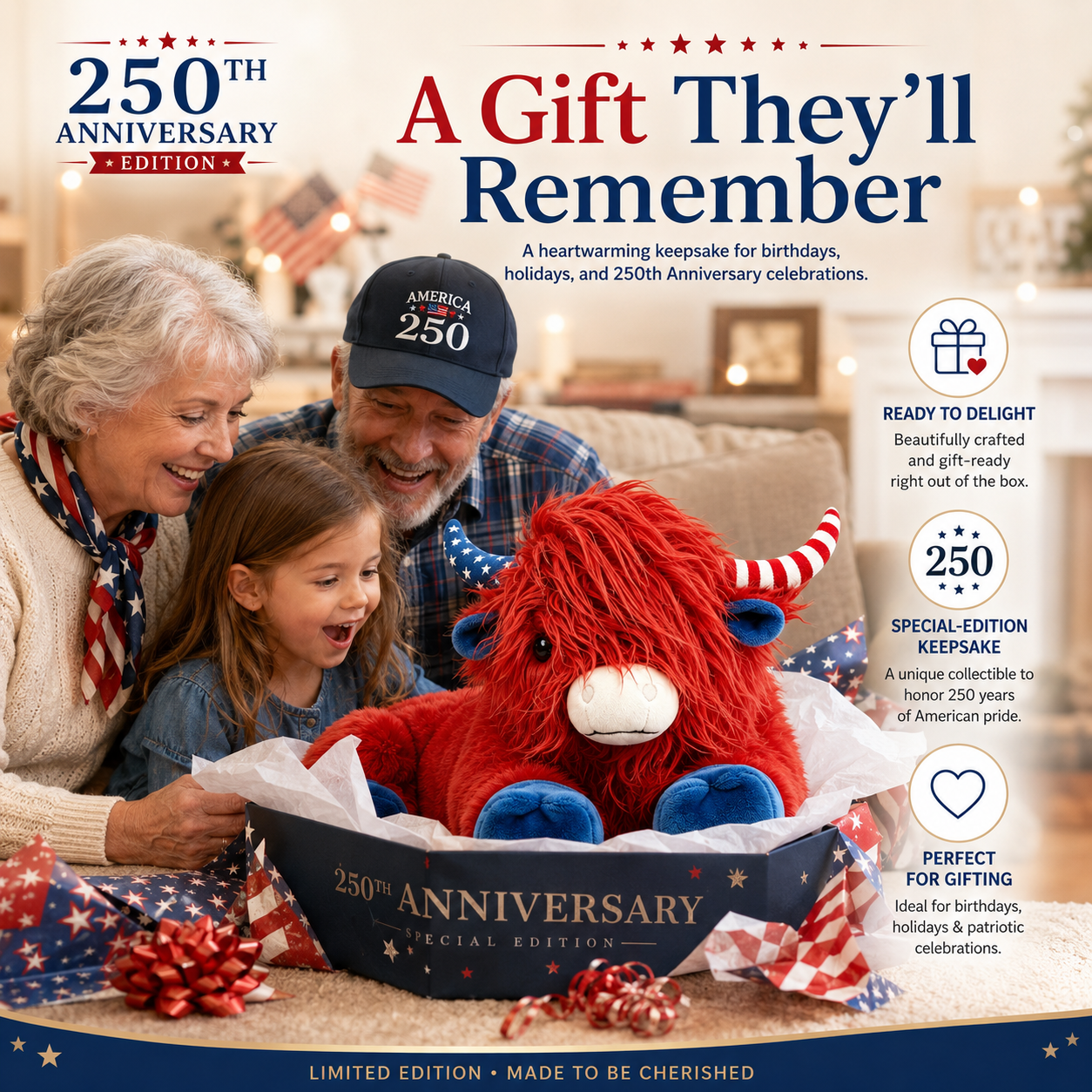 250th Anniversary Highland Cow Plush Toy