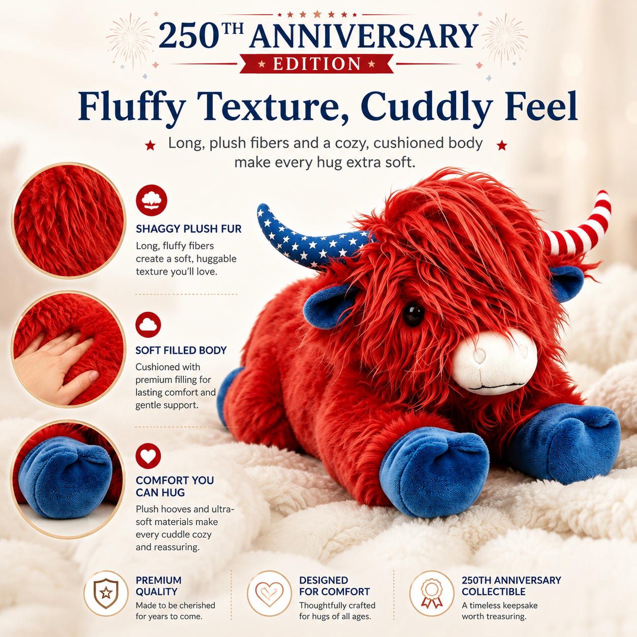 250th Anniversary Highland Cow Plush Toy
