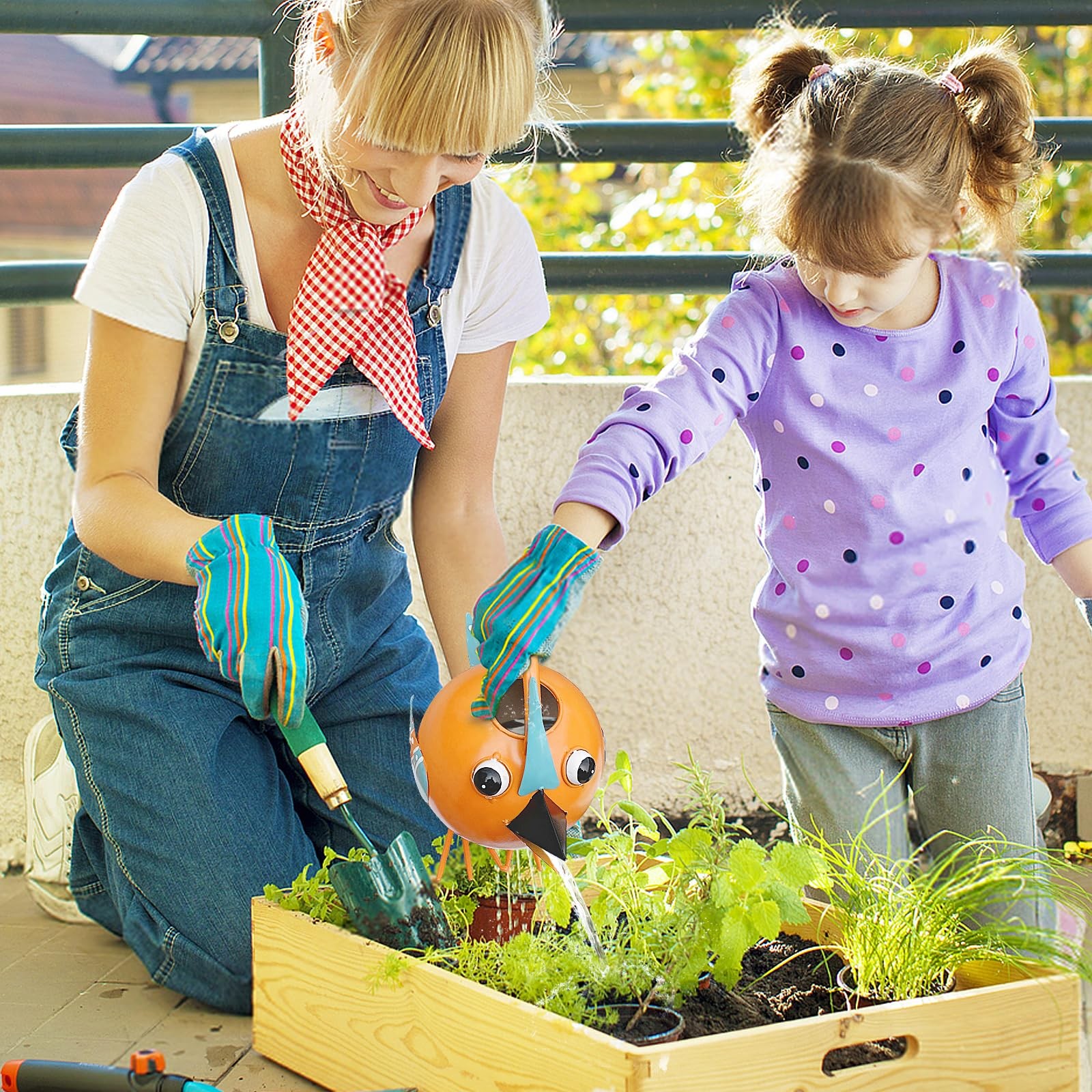 Metal Cute Bird Watering Can