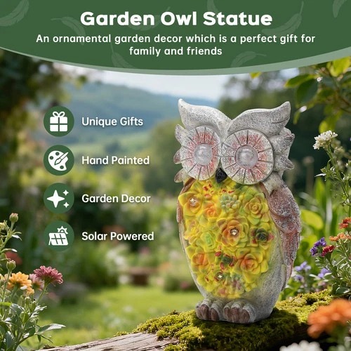 Solar Owl Garden Statue – Glow with Nature’s Charm