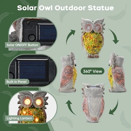 Solar Owl Garden Statue – Glow with Nature’s Charm