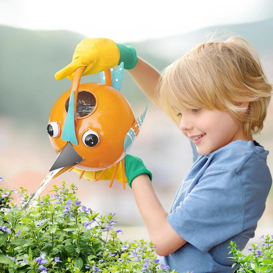 Metal Cute Bird Watering Can