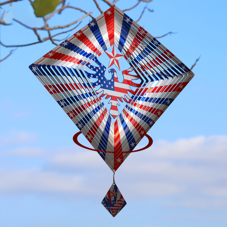 US Flag Eagle 3D Wind Spinner