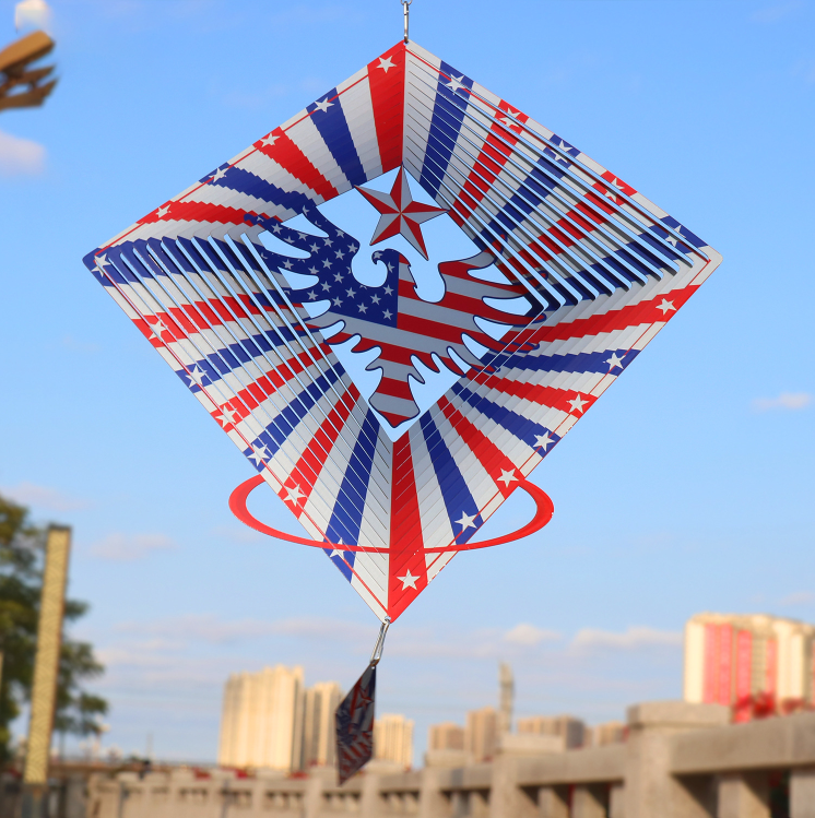 US Flag Eagle 3D Wind Spinner