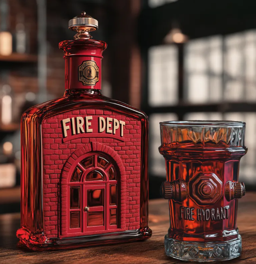 🚒 FIRE DEPT Whiskey Decanter