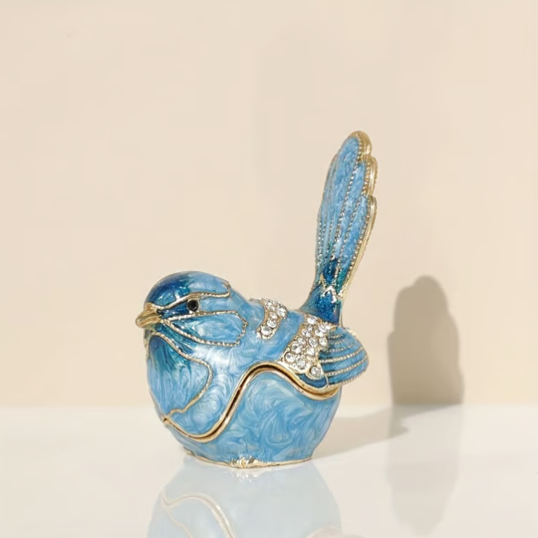 🕊️Vintage Enamel Bird Trinket Box