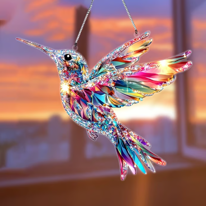 🐦🌈Radiant Crystal Hummingbird Suncatcher