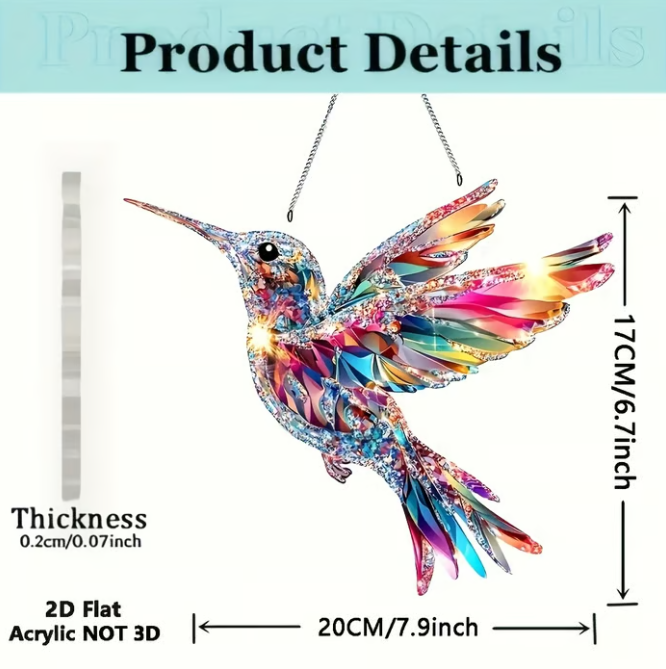 🐦🌈Radiant Crystal Hummingbird Suncatcher