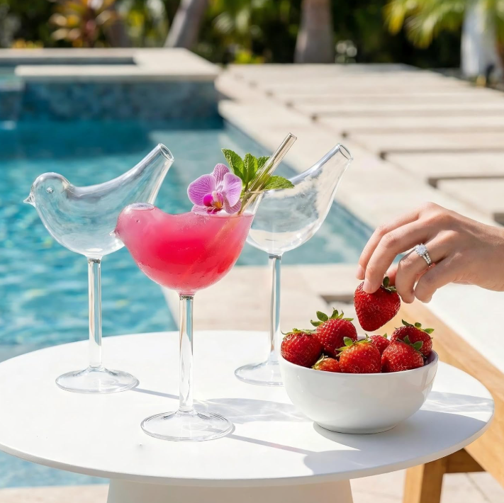 Bird-Shaped Crystal Cocktail Glasses – Make Every Drink a Conversation Piece