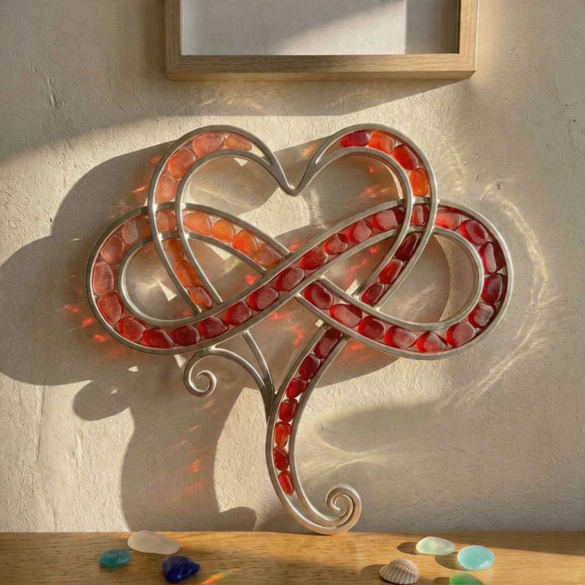 Sea Glass Infinity Heart Decor 💖✨