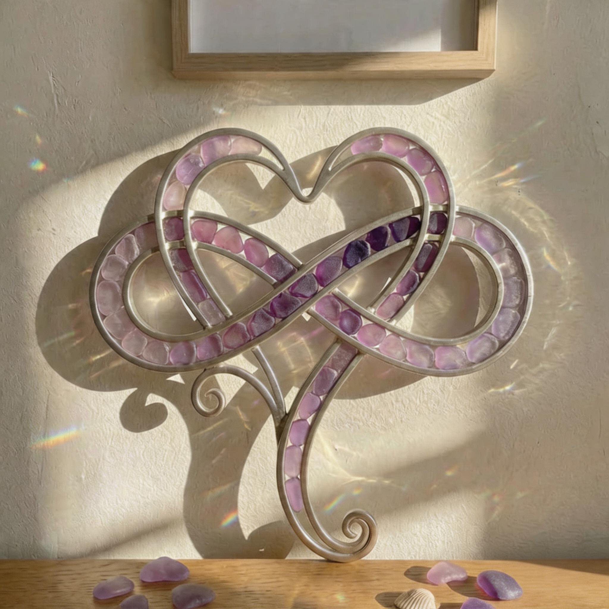 Sea Glass Infinity Heart Decor 💖✨